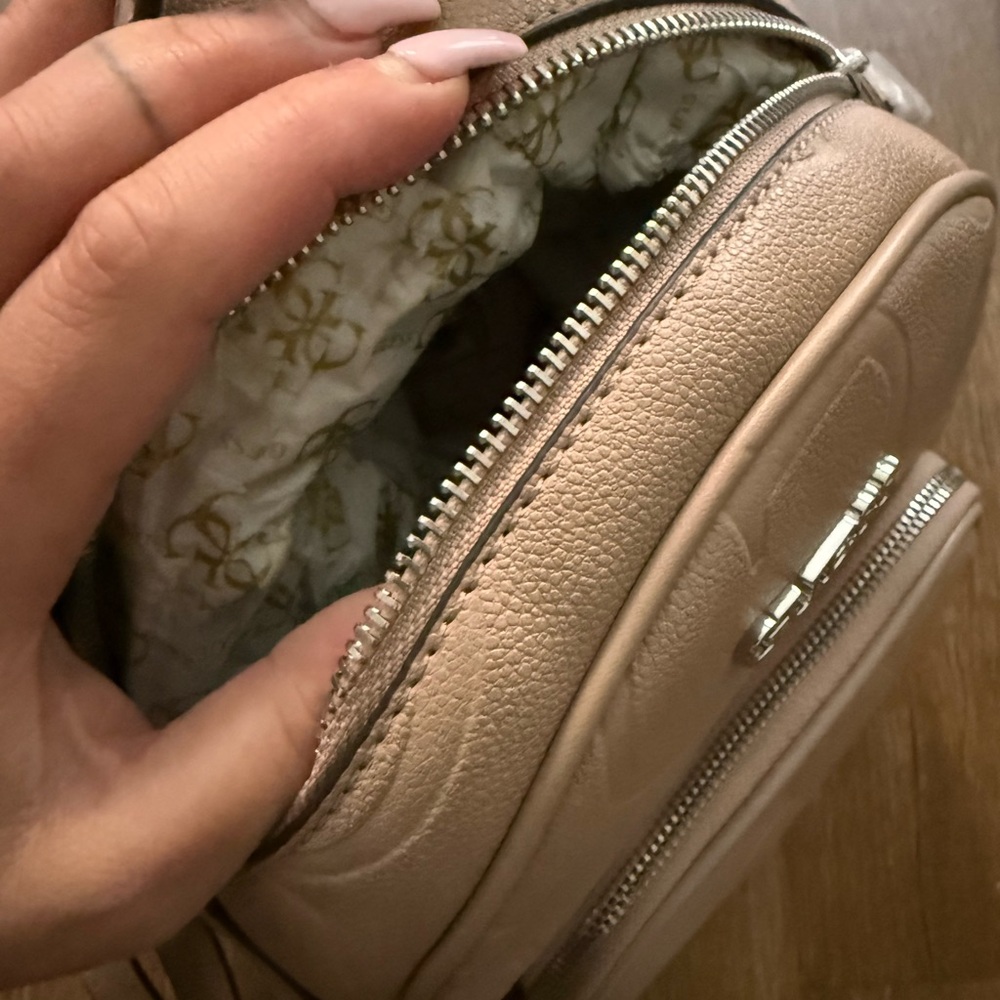 Guess Beige Embossed Backpack - Picture 3 of 4